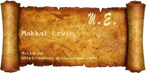 Makkai Ervin névjegykártya